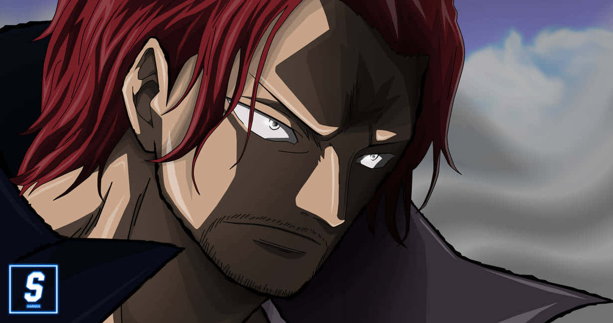 Marineford, red-haired man, white eyes, SD Desktop Wallpaper