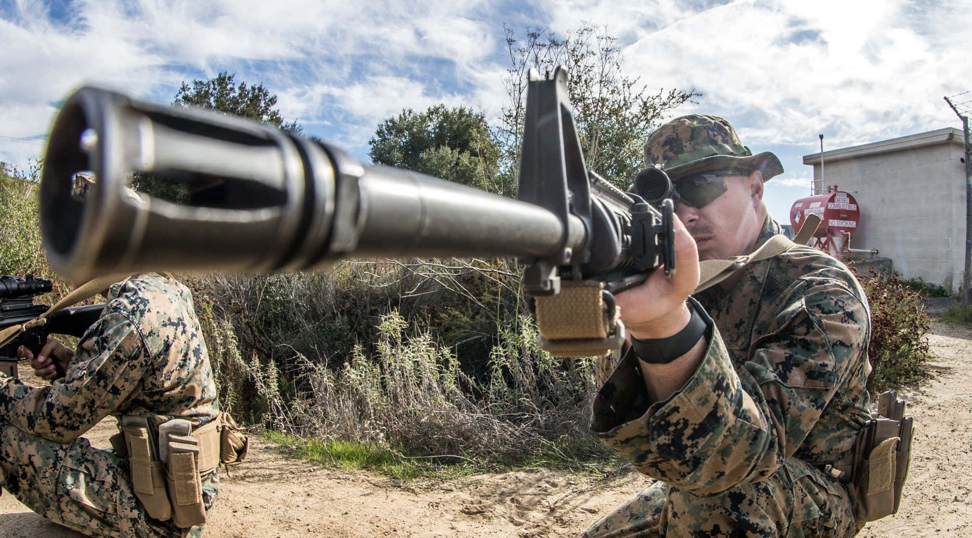 U.S. Marines, camouflage, rocket launcher, Full HD Desktop Wallpaper