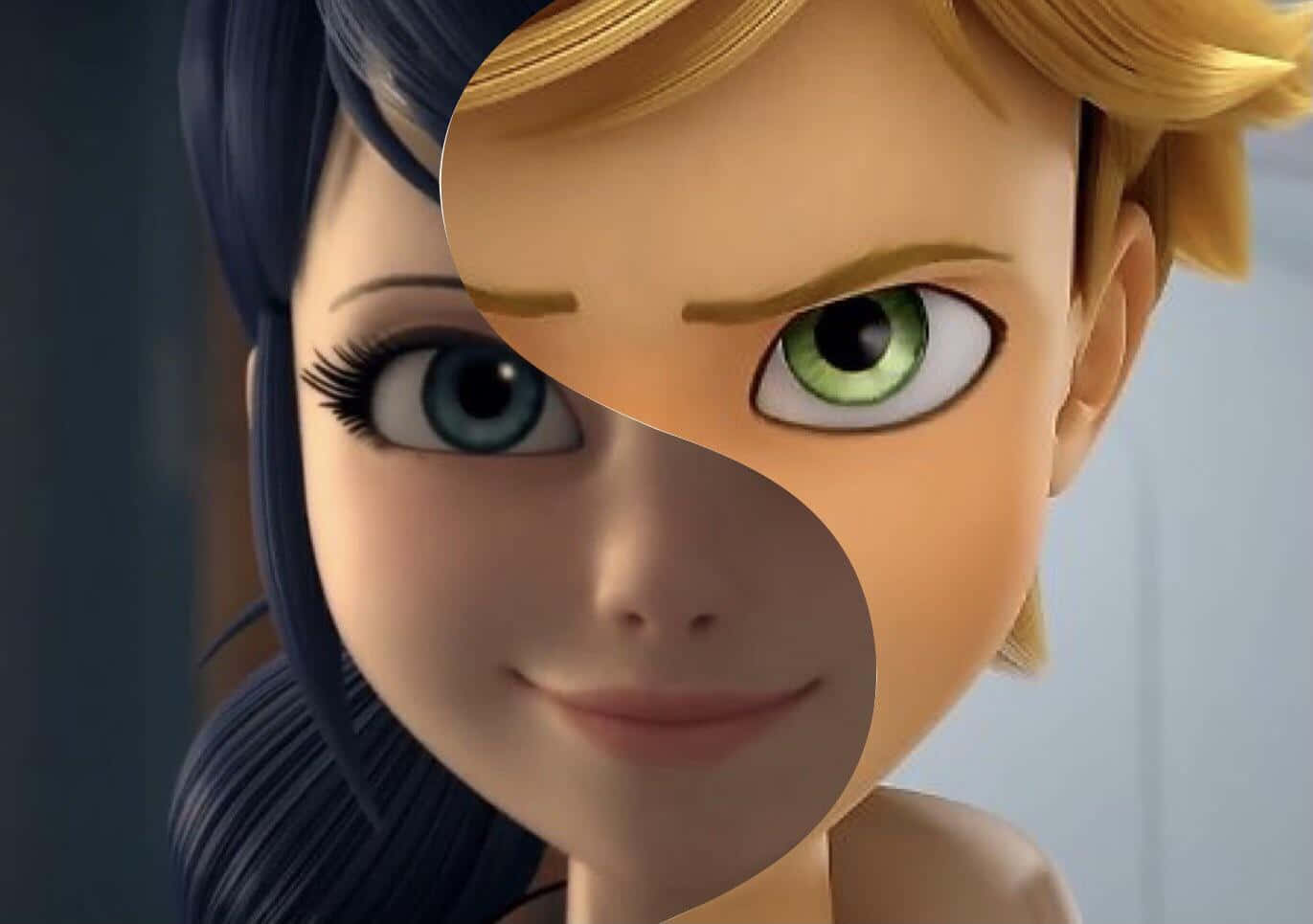 Marinette, Adrien, blue-eyed, HD Desktop Wallpaper