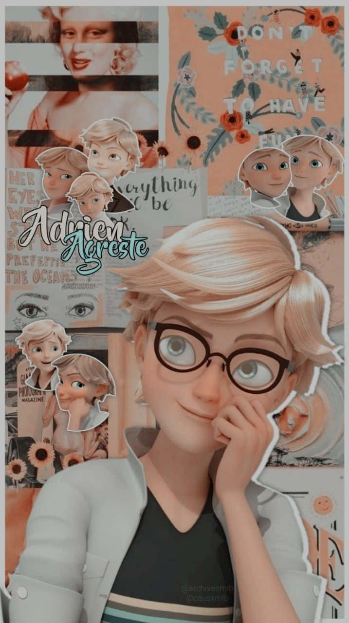 Marinette, Adrien, anime girl, HD Phone Wallpaper