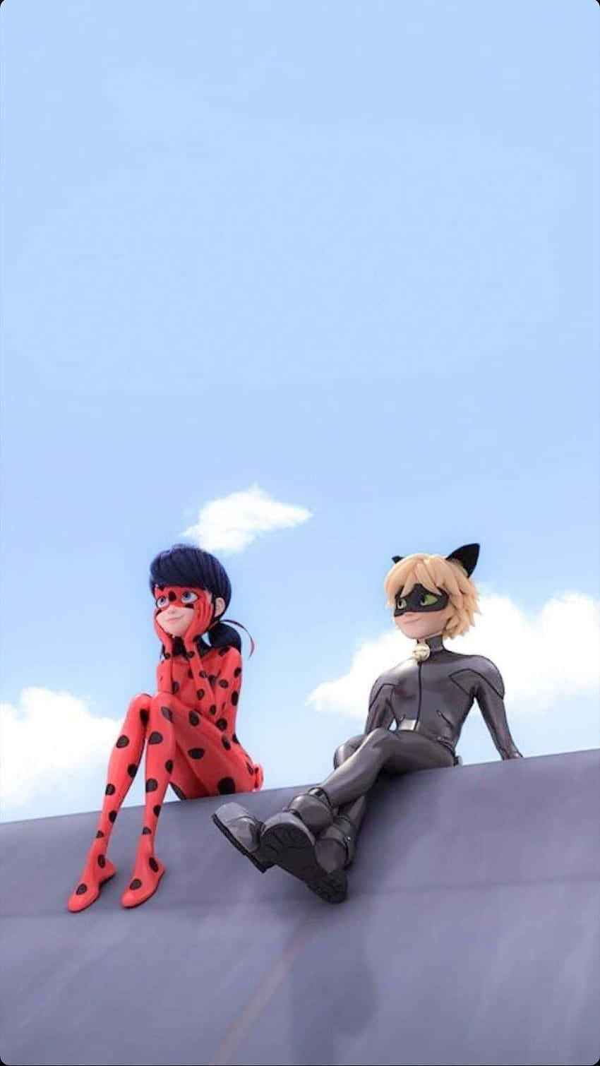 Marinette, Adrien, red and black suits, HD Phone Wallpaper