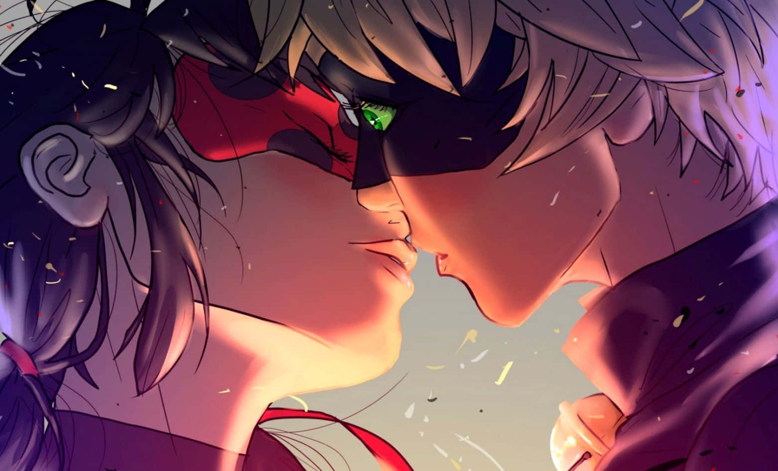 Marinette, Adrien, glowing green eyes, HD Desktop Wallpaper