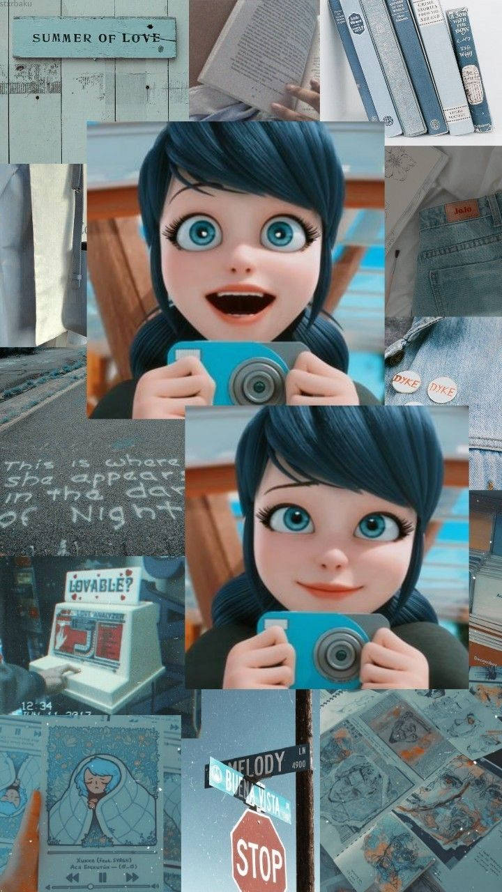 Marinette, blue-haired girl, camera, HD Phone Wallpaper