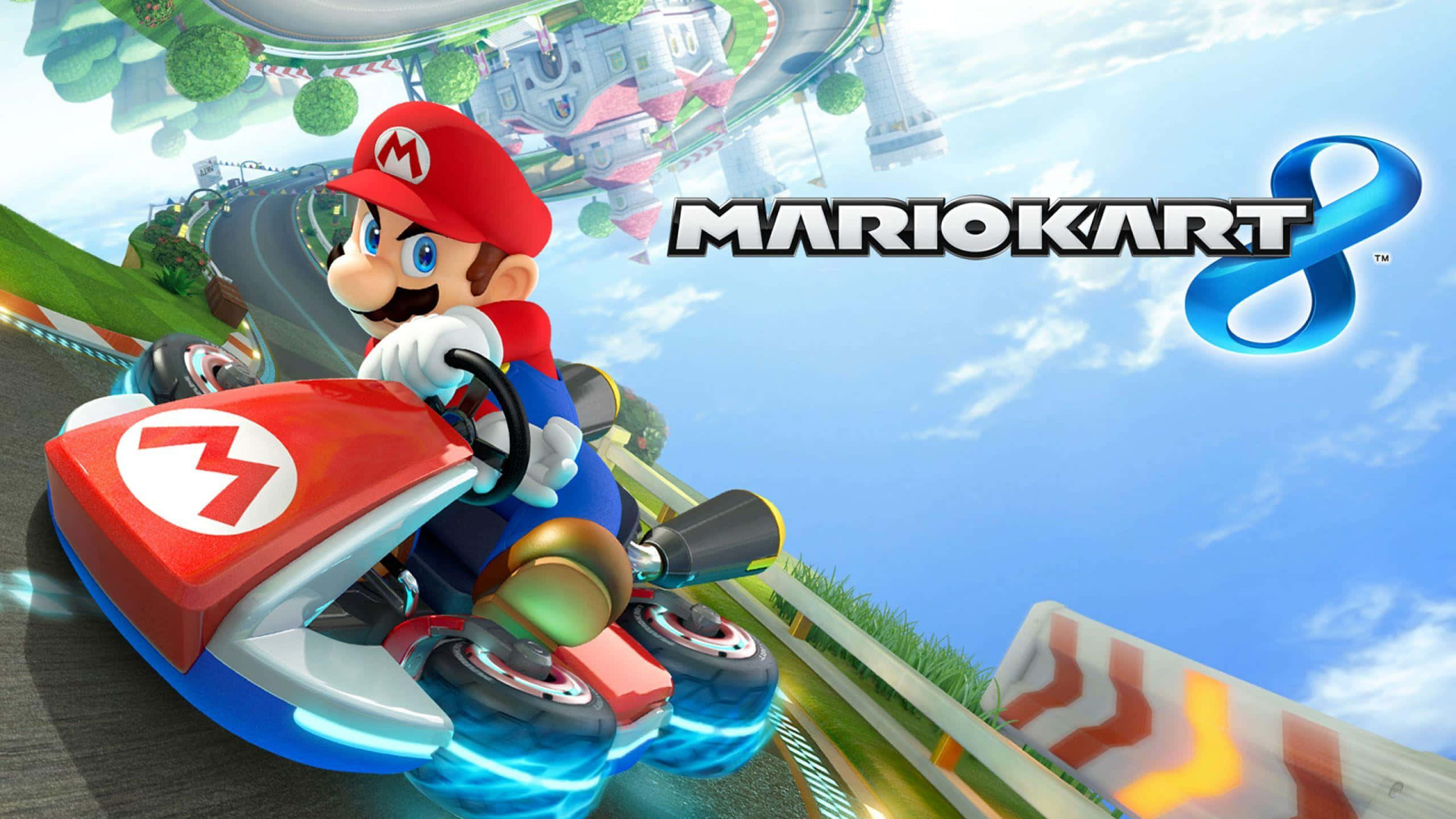 Mario Kart 8, Mario, red kart, 2K Desktop Wallpaper