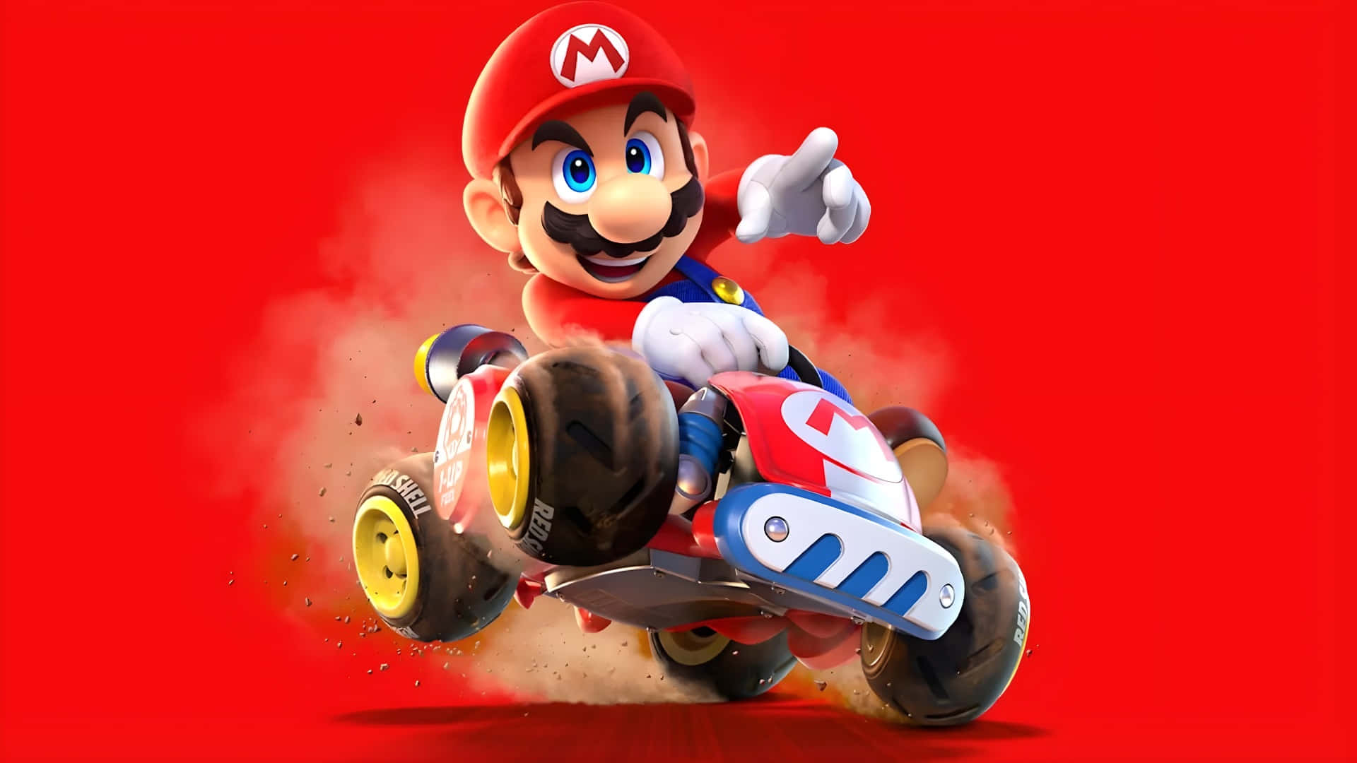 Mario Kart, Mario, red kart, Full HD Desktop Wallpaper