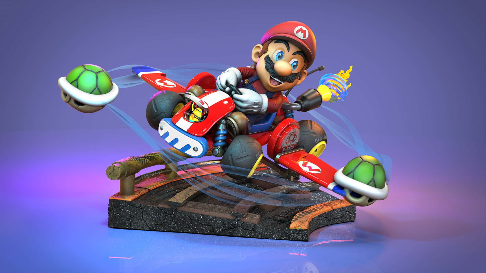 Mario Kart, Mario, red kart, Full HD Desktop Wallpaper
