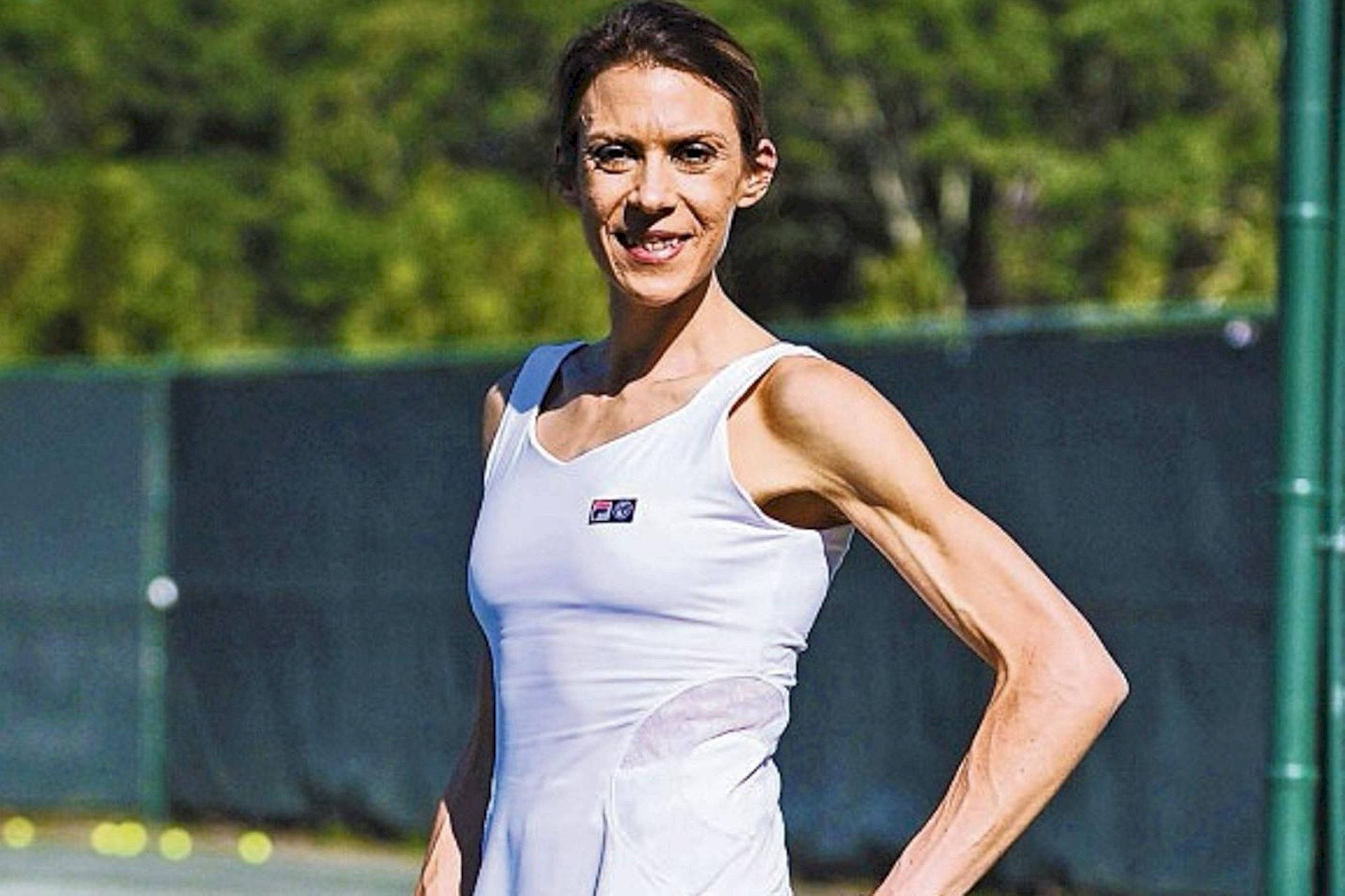Marion Bartoli, white tennis tank top, sunlit court, Full HD Desktop Wallpaper