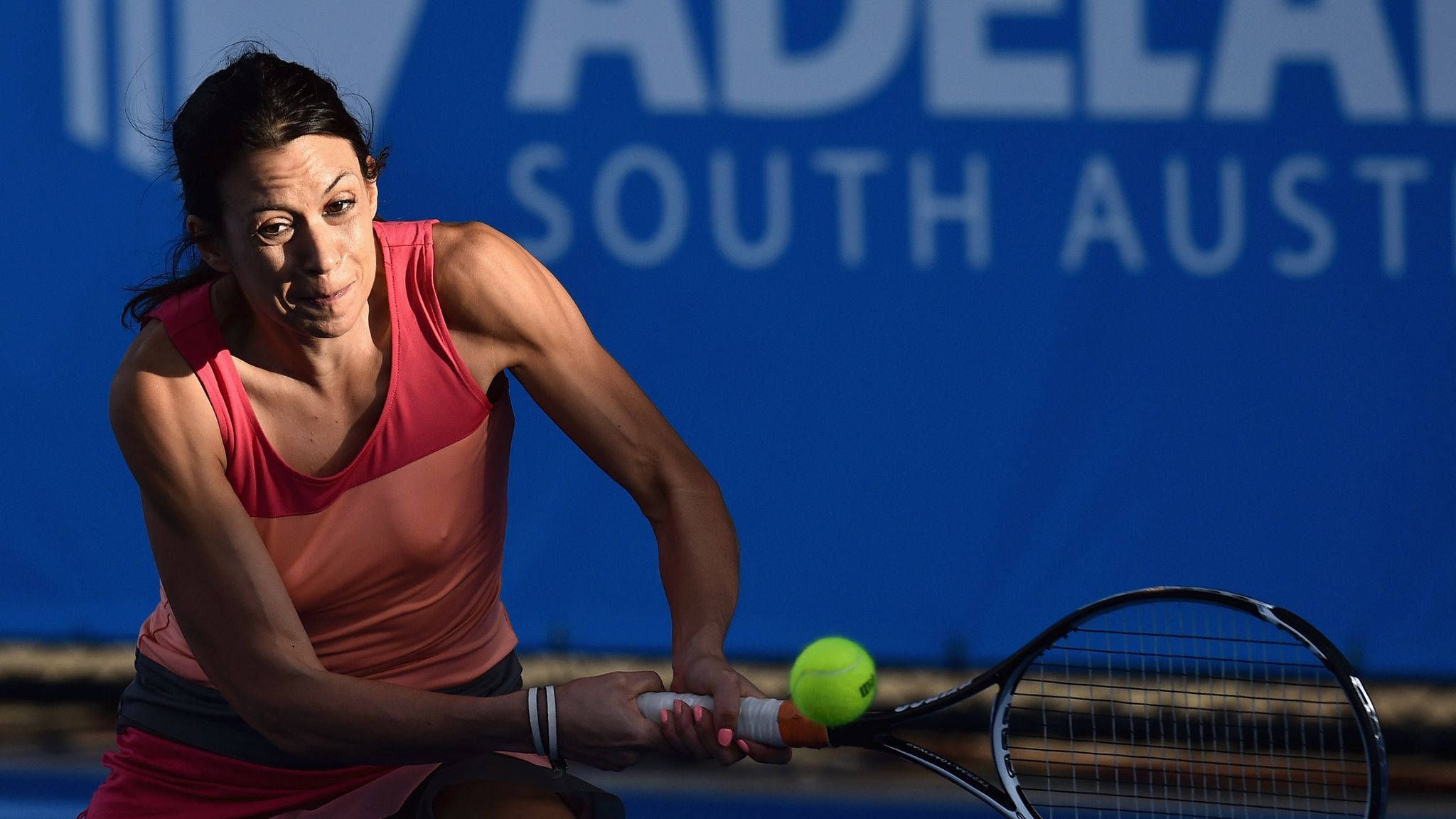 Marion Bartoli, pink tank top, bright yellow ball, Full HD Desktop Wallpaper