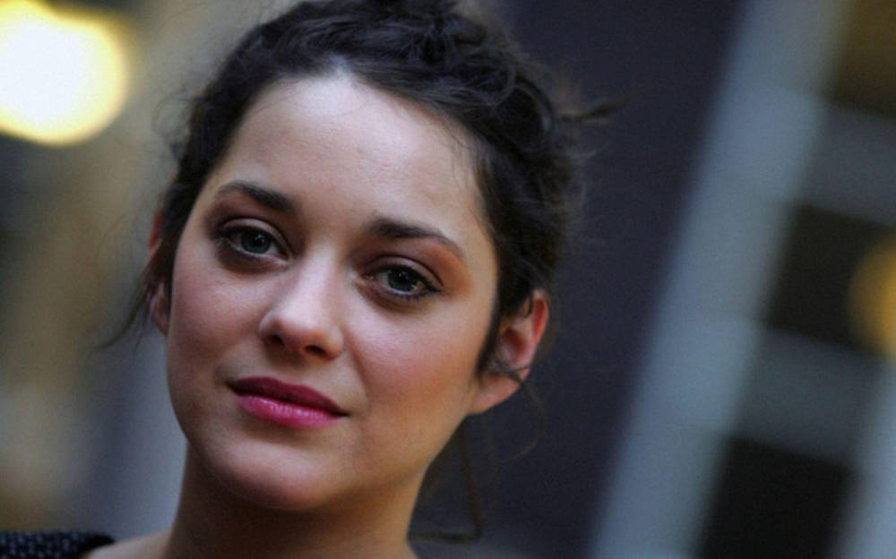 Marion Cotillard, dark hair, pink lips, SD Desktop Wallpaper