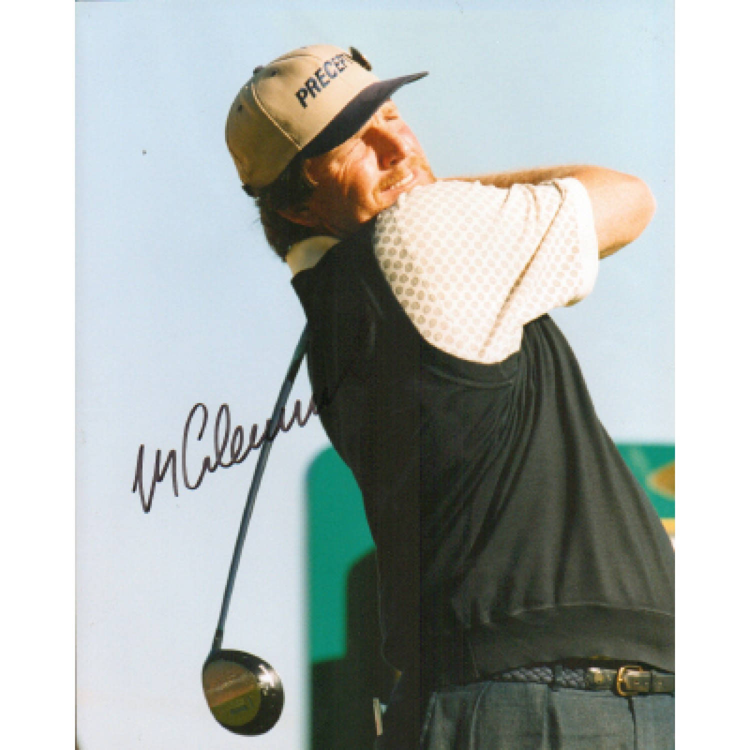 Mark Calcavecchia, brown cap, mid-swing, HD Desktop Wallpaper