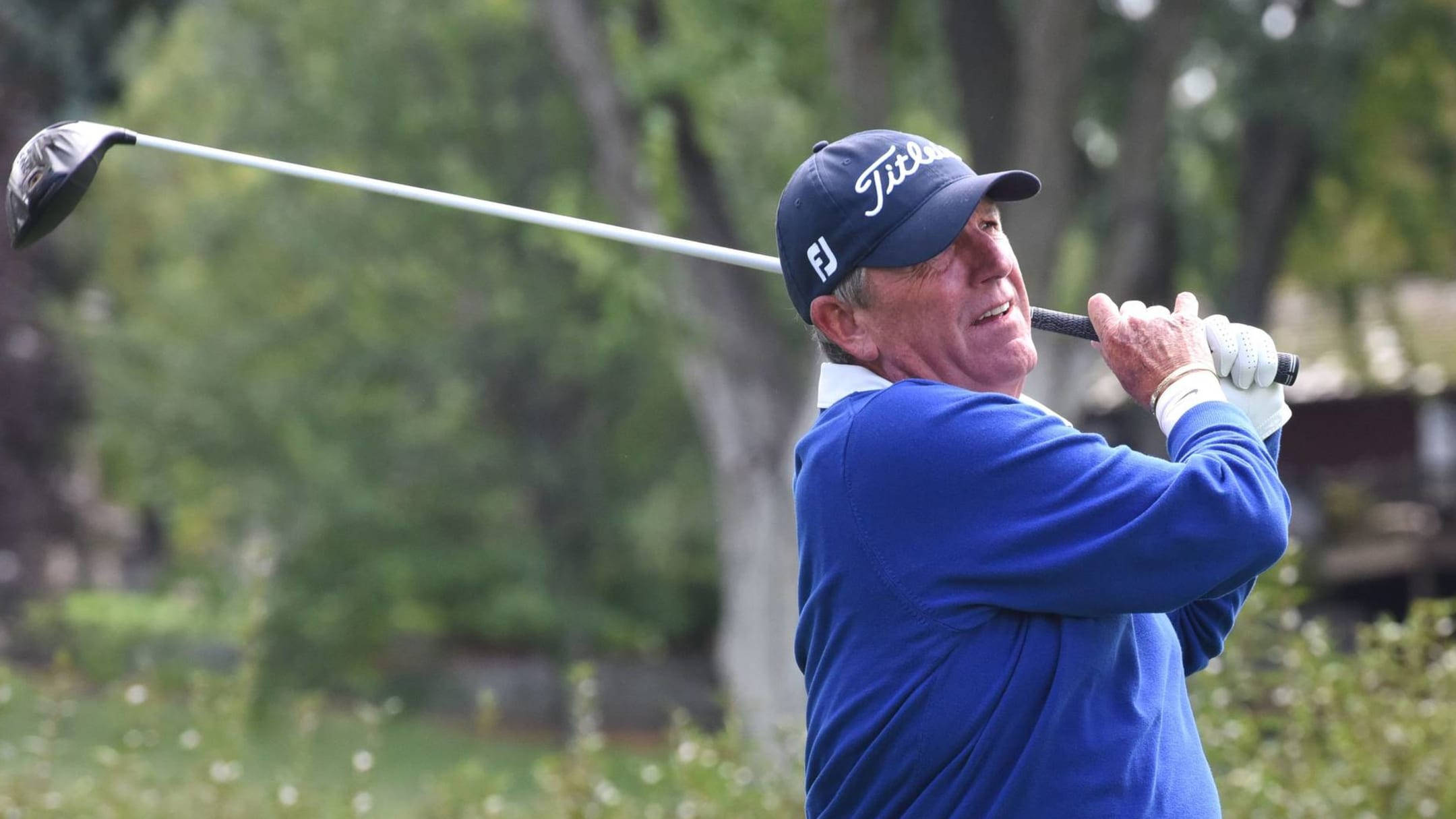 Mark Calcavecchia, blue shirt, cap, Full HD Desktop Wallpaper