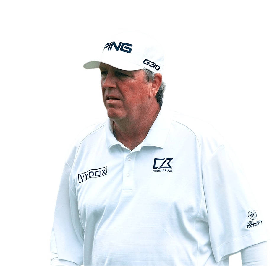 Mark Calcavecchia, white polo, white cap, SD Desktop Wallpaper