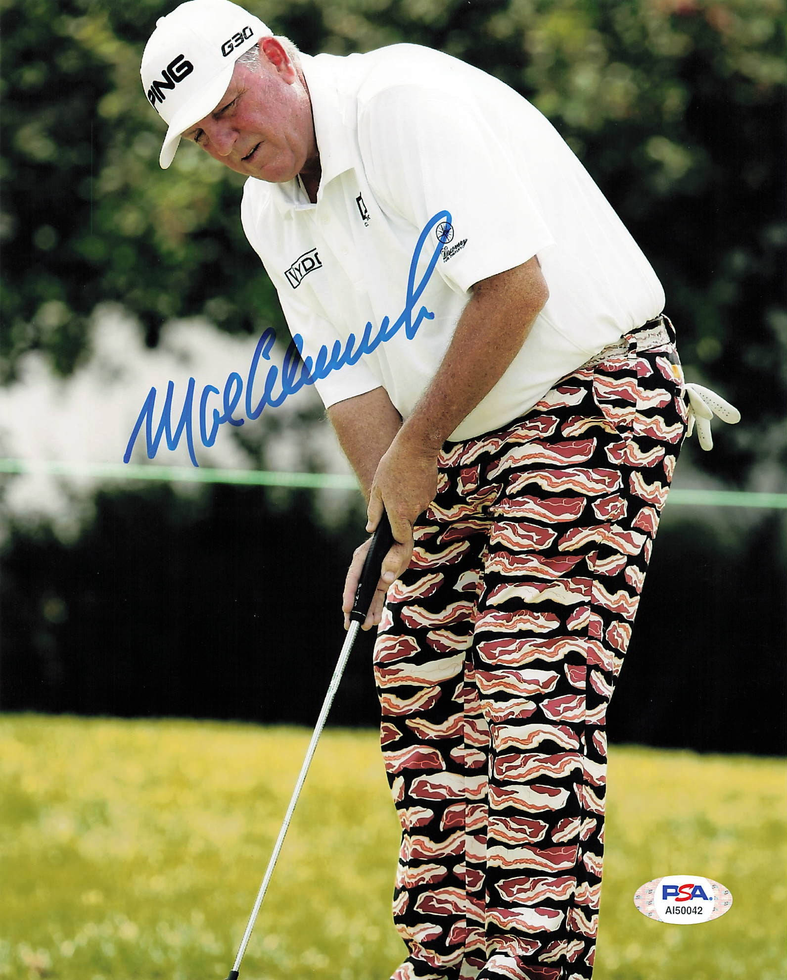 Mark Calcavecchia, bacon-patterned pants, green grass, Full HD Phone Wallpaper