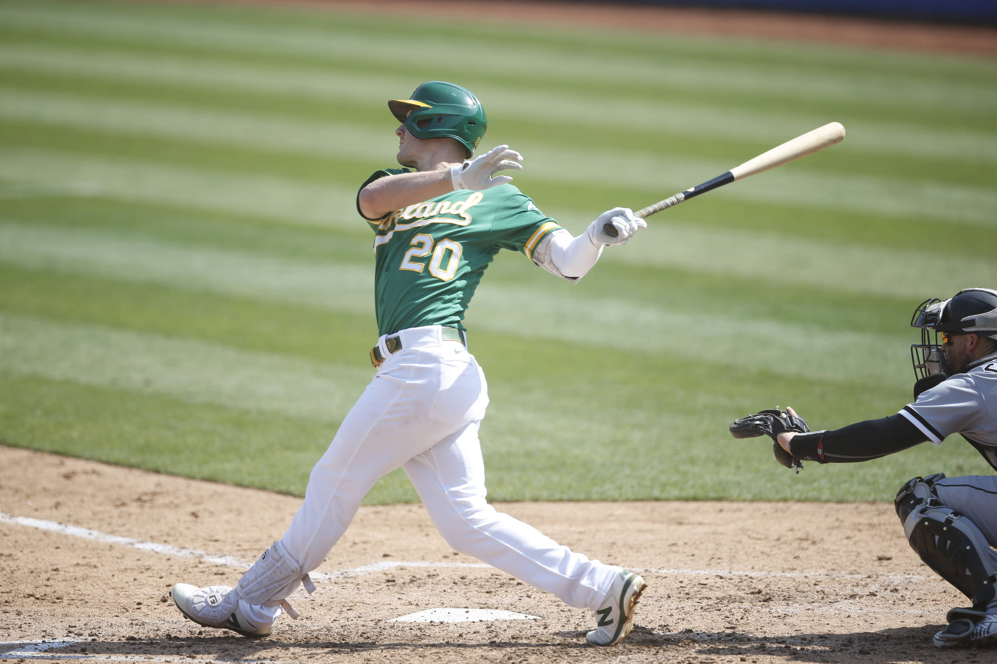 Mark Canha, green and white, catcher, 2K Desktop Wallpaper