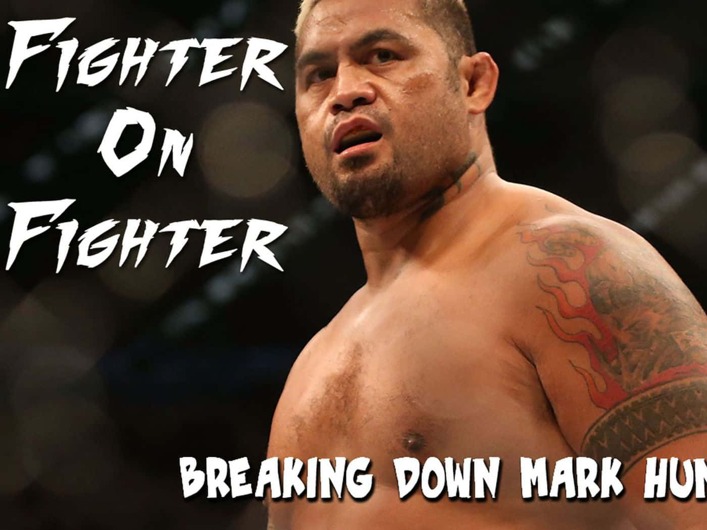 Mark Hunt, red tattoo, dimly lit arena, HD Desktop Wallpaper