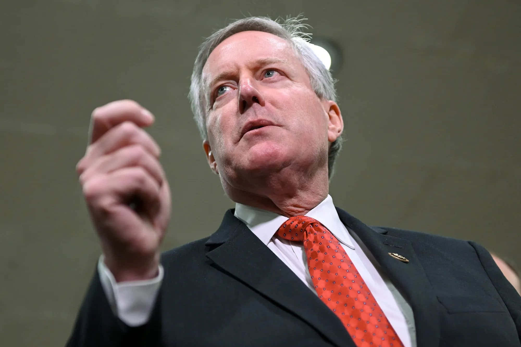 Mark Meadows, dark suit, red patterned tie, Full HD Desktop Wallpaper