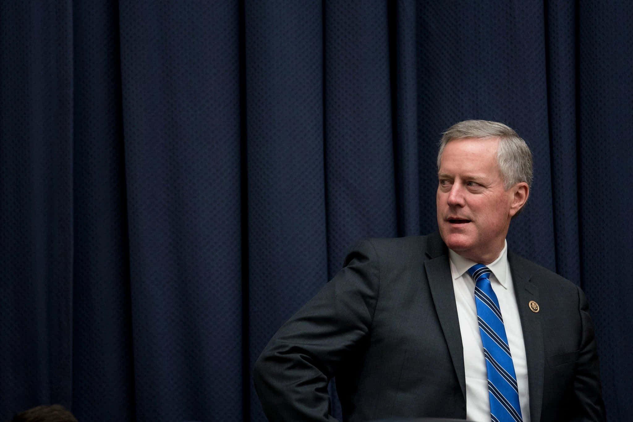 Mark Meadows, dark suit, blue striped tie, Full HD Desktop Wallpaper