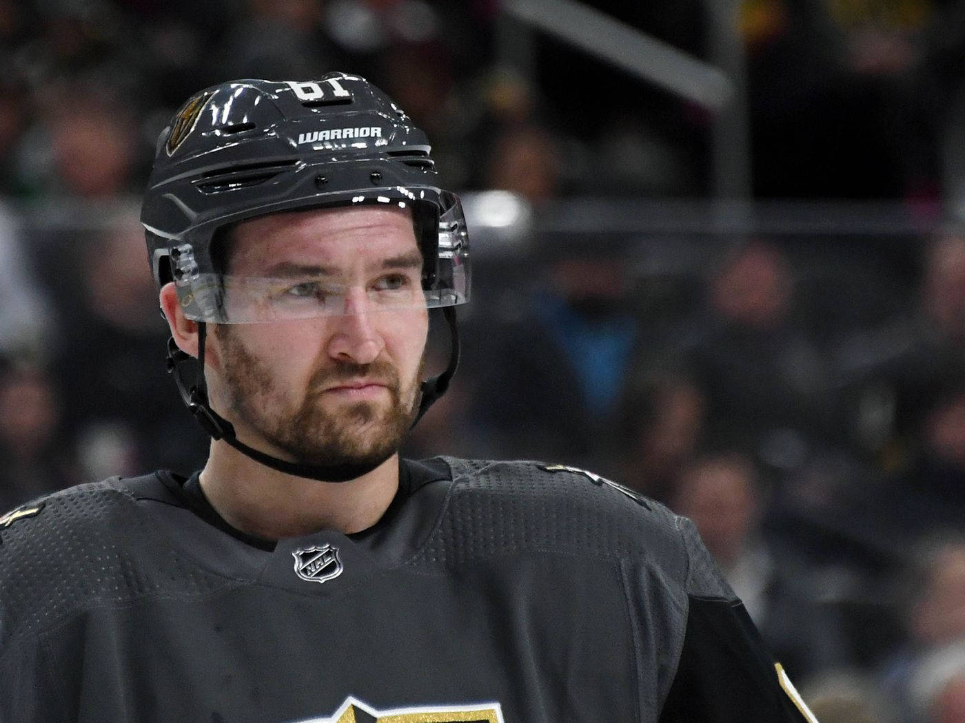 Mark Stone, black helmet, jersey, HD Desktop Wallpaper