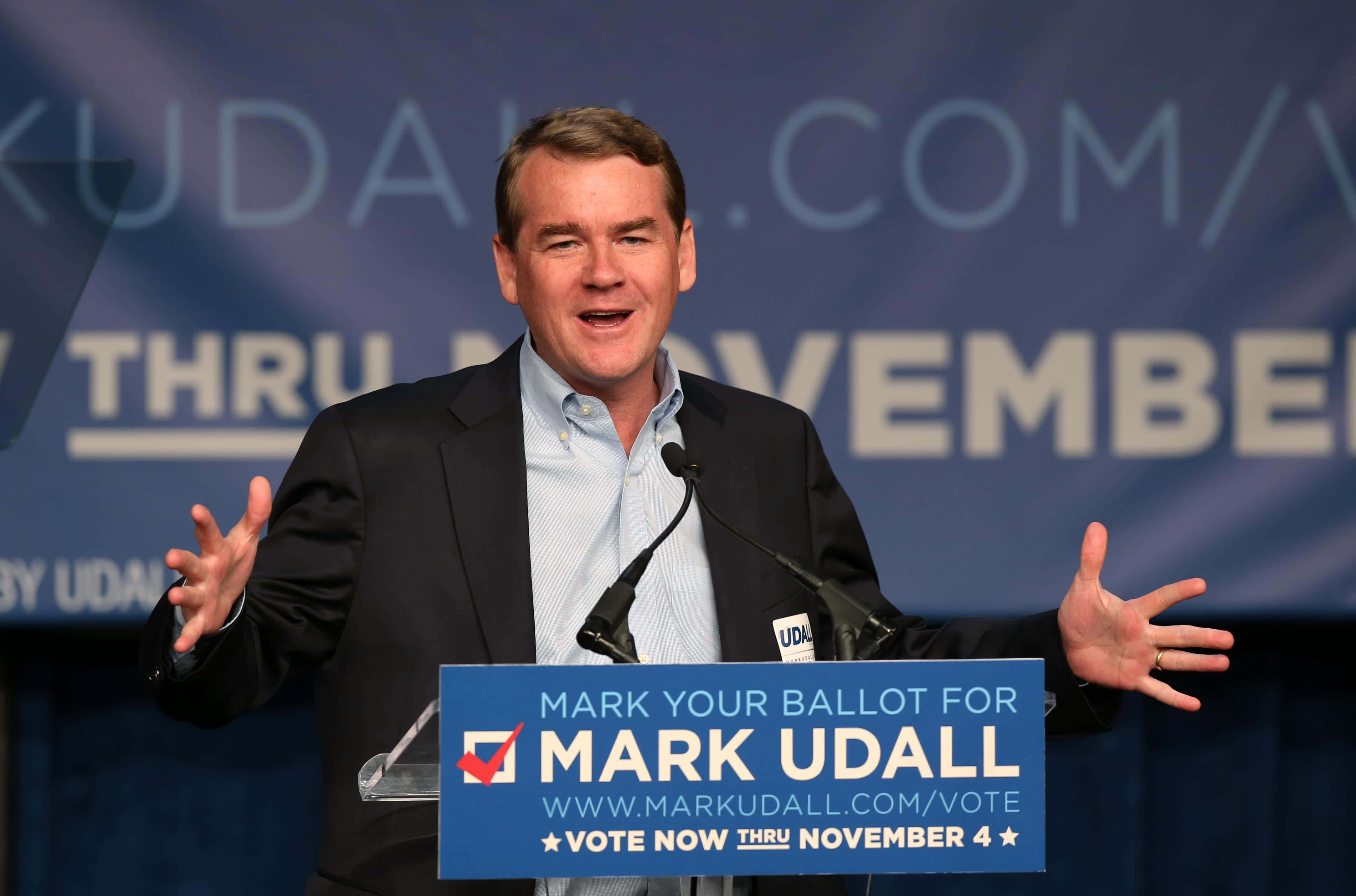 Mark Udall, campaign podium, November 4, 4K Desktop Wallpaper