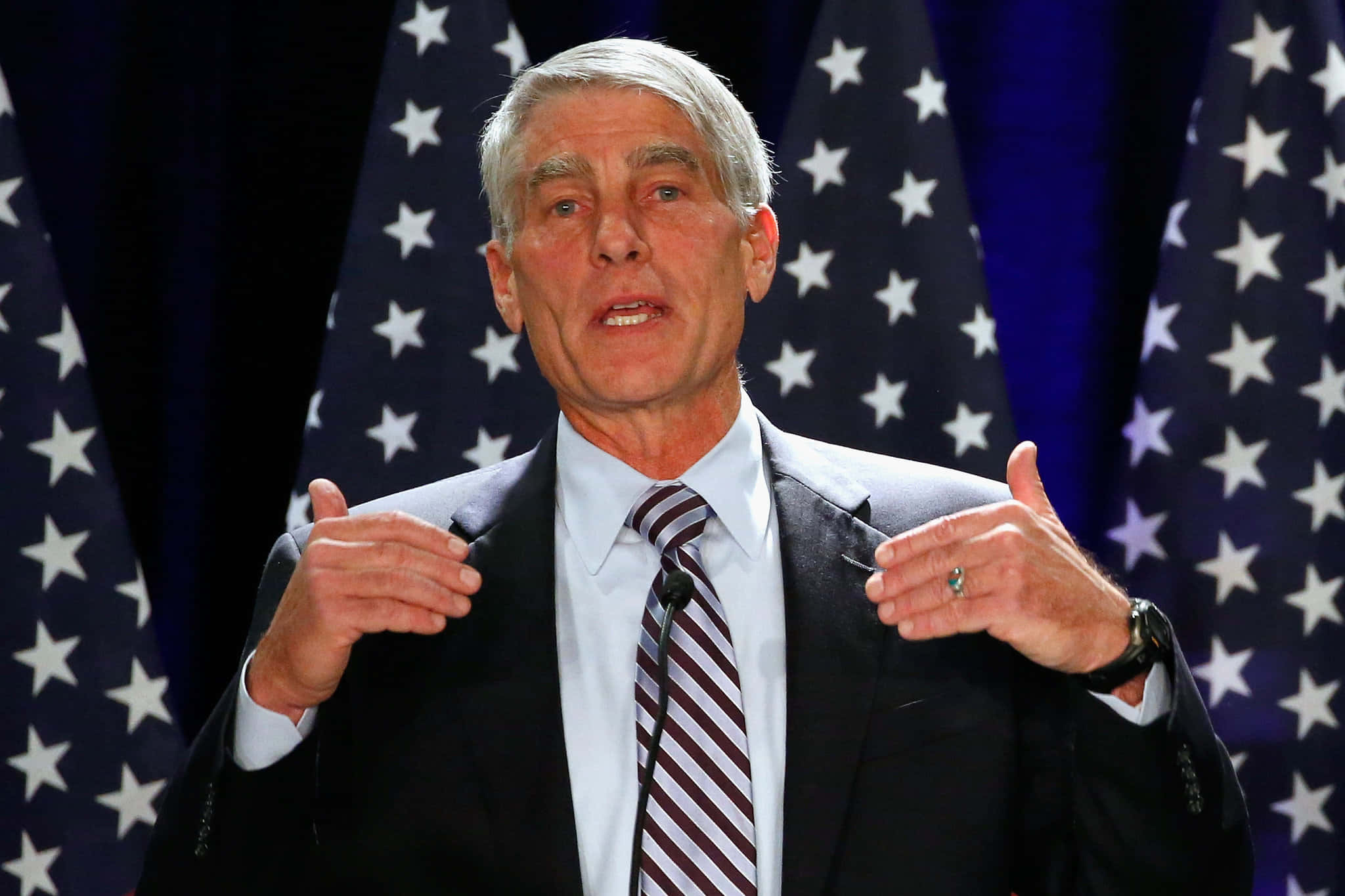 Mark Udall, American flags, suit, Full HD Desktop Wallpaper