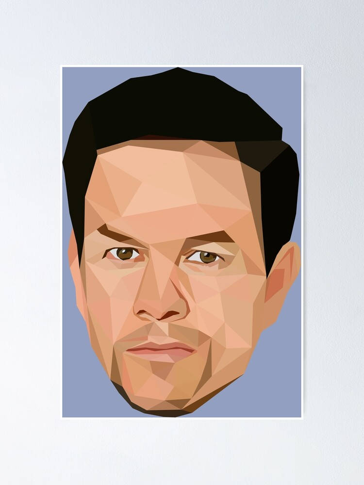 Mark Wahlberg, low-poly, dark hair, SD Phone Wallpaper