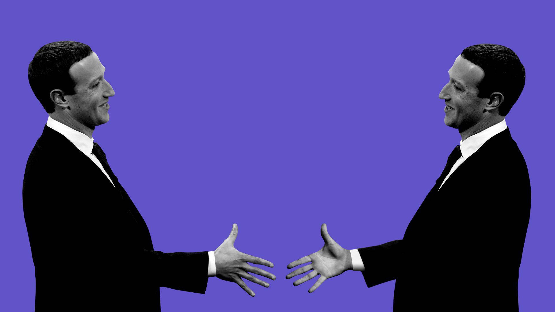 Mark Zuckerberg, suit, solid purple background, Full HD Desktop Wallpaper