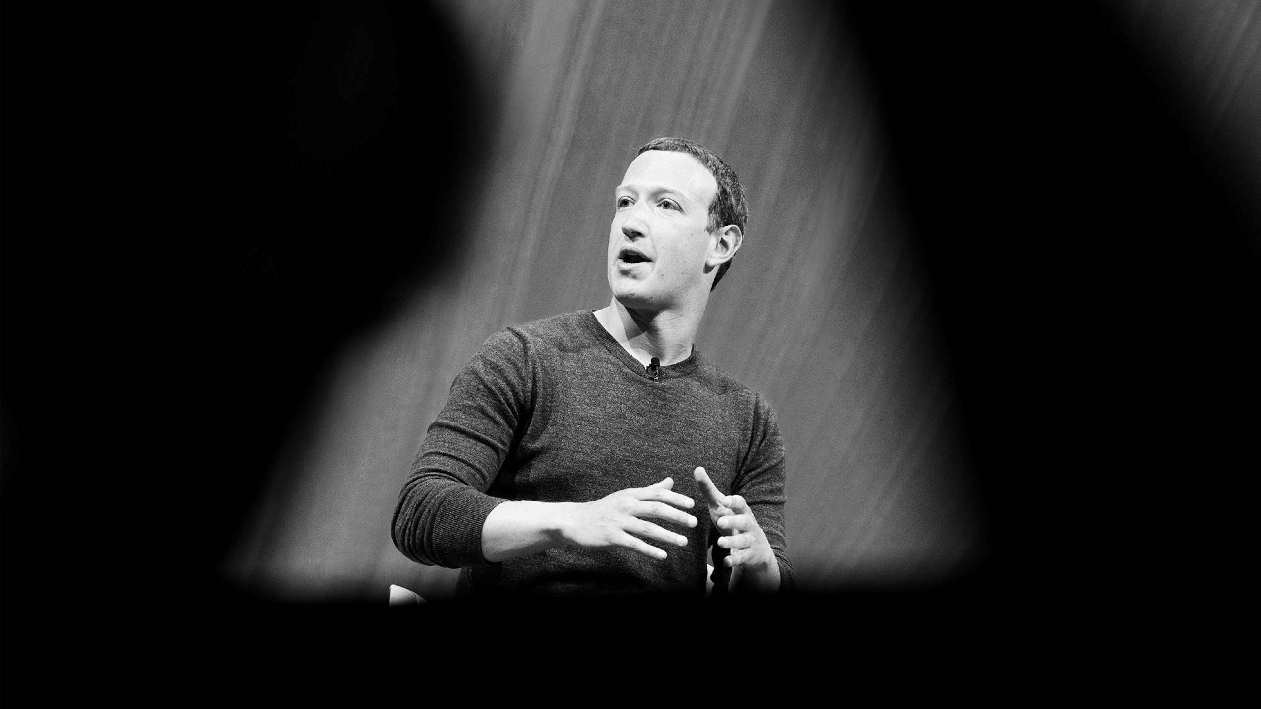 Mark Zuckerberg, sweater, spotlight, 2K Desktop Wallpaper