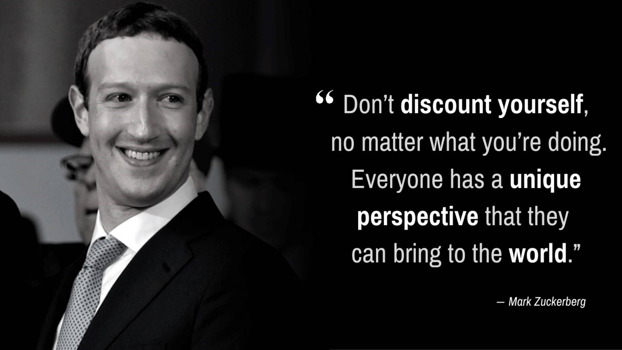 Mark Zuckerberg, Black and white portrait, smiling, 2K Desktop Wallpaper