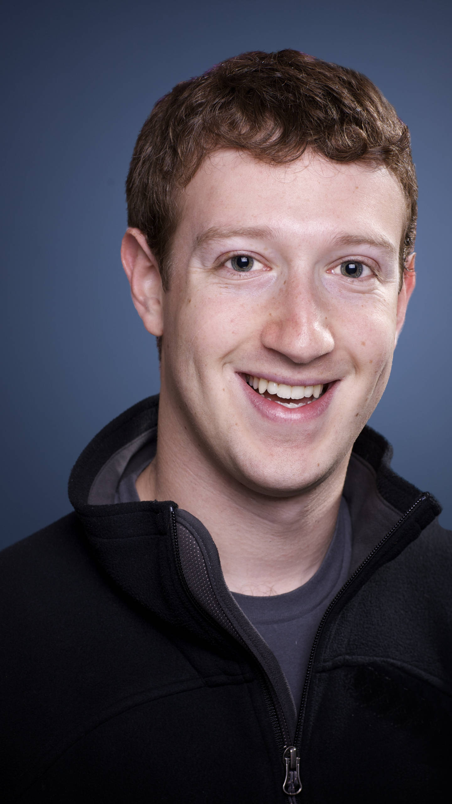 Mark Zuckerberg, black zip-up hoodie, short brown hair, 2K Phone Wallpaper
