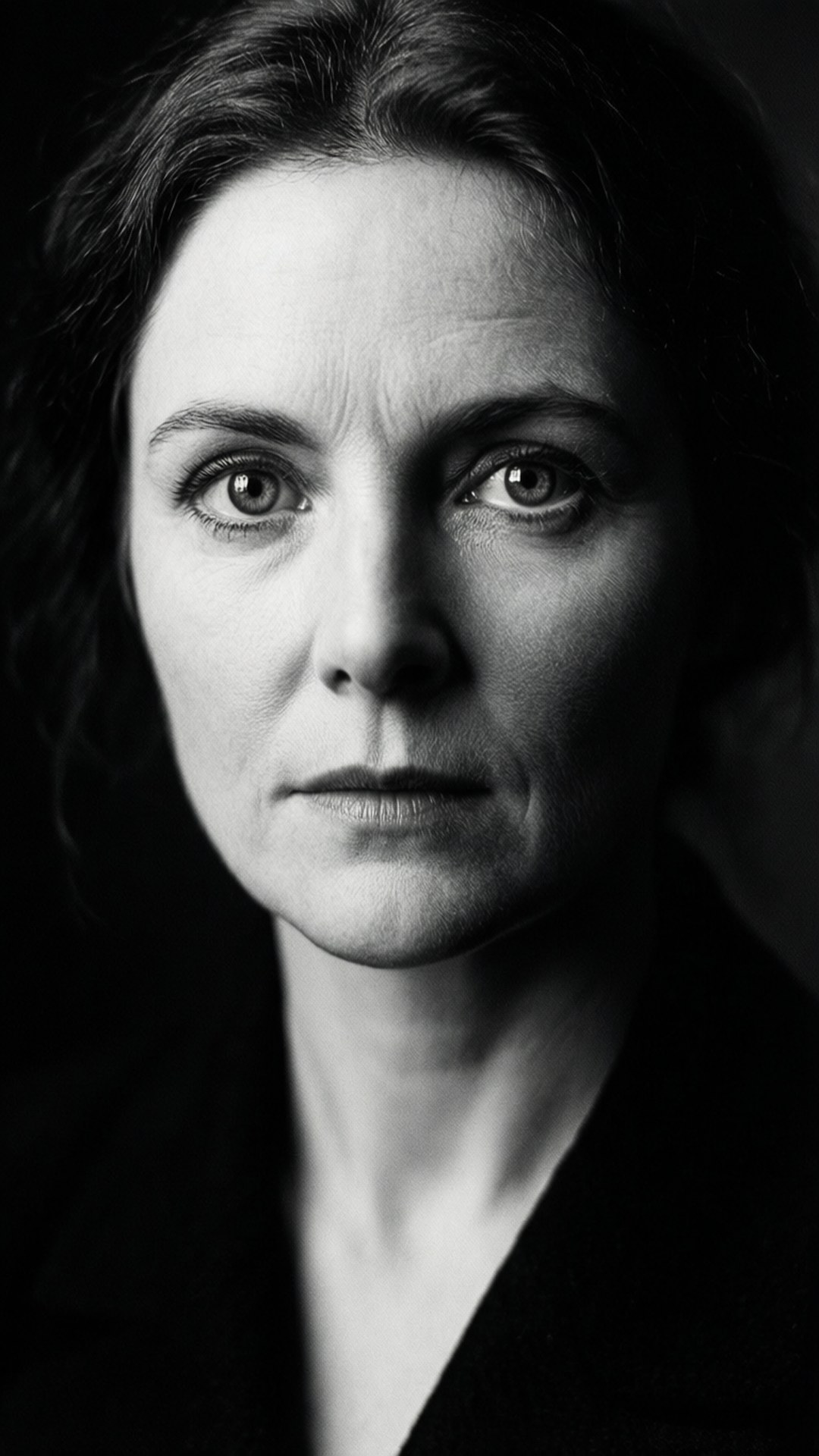 Markella Kavenagh, Black and white, dramatic portrait, Full HD Phone Wallpaper