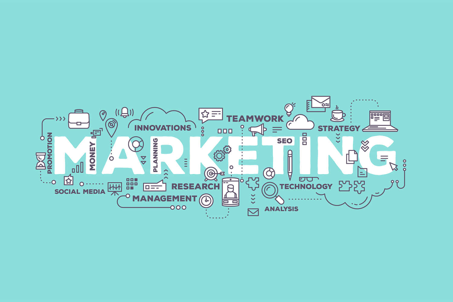 Marketing, light blue, teal background, HD Desktop Wallpaper