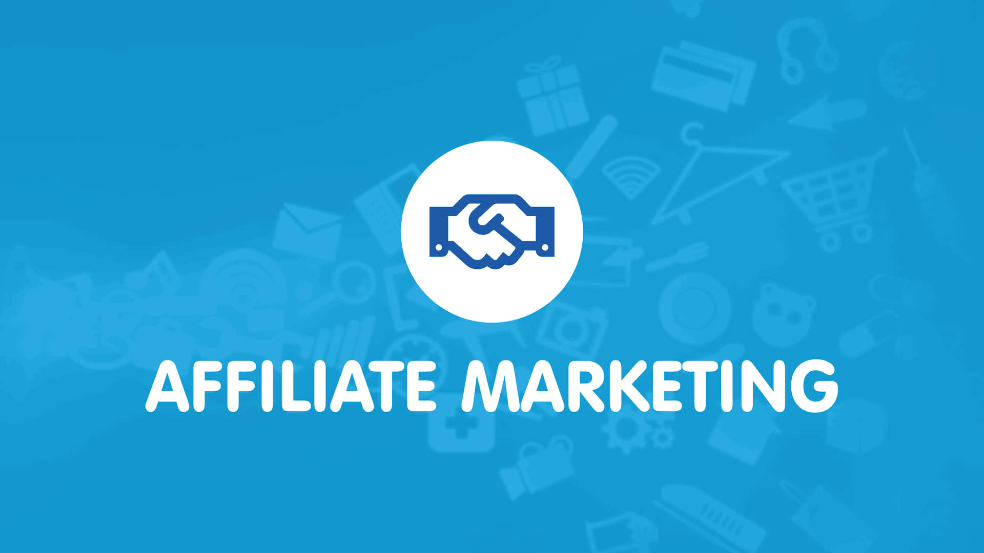 affiliate marketing, blue background, white text, Full HD Desktop Wallpaper