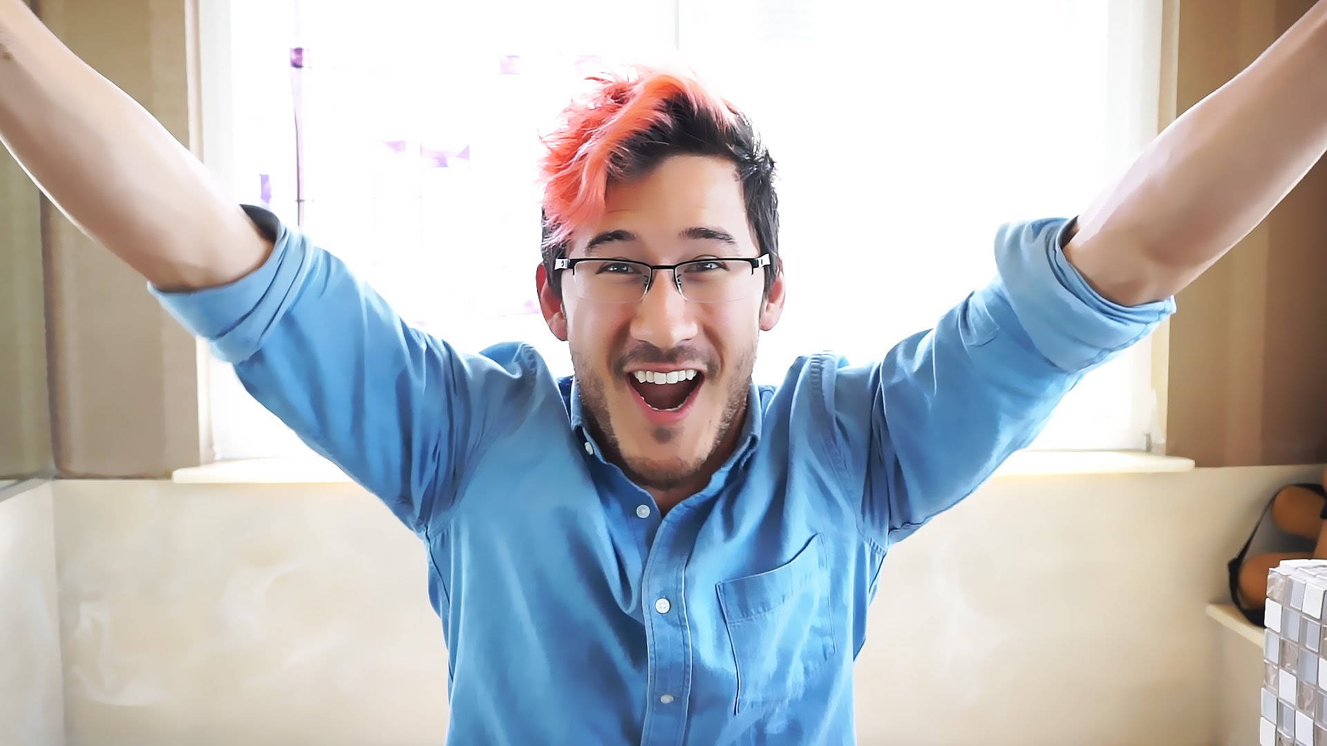 Markiplier, birthday vlog, orange hair, Full HD Desktop Wallpaper