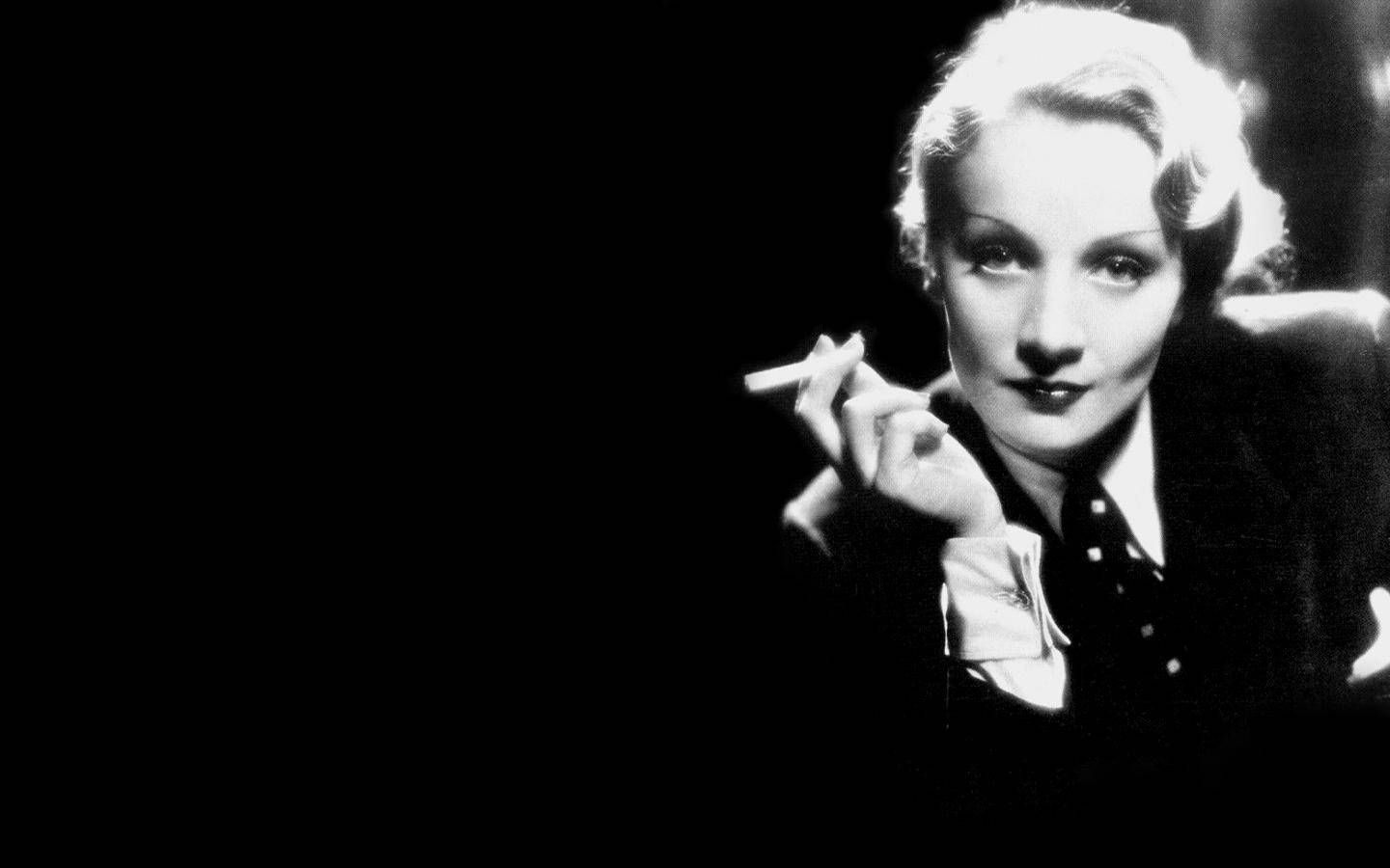 Marlene Dietrich, dark suit, cigarette, HD Desktop Wallpaper