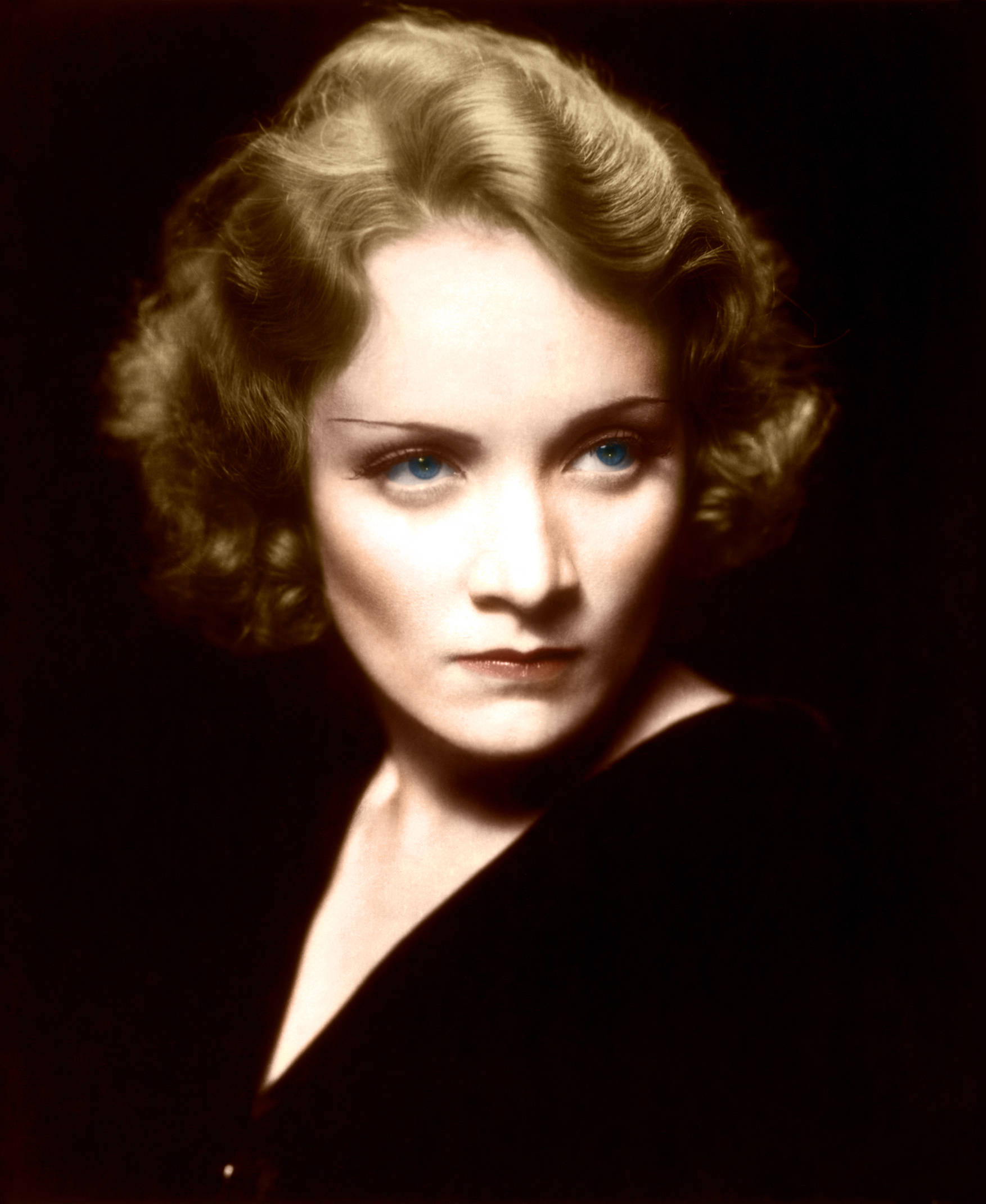Marlene Dietrich, blue eyes, soft curls, Full HD Phone Wallpaper