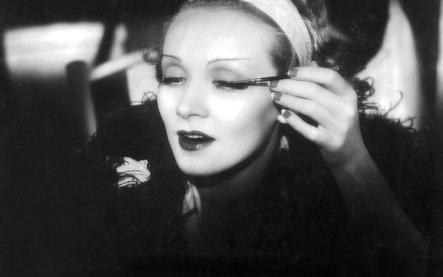 Marlene Dietrich, black and white, eyeliner, HD Desktop Wallpaper