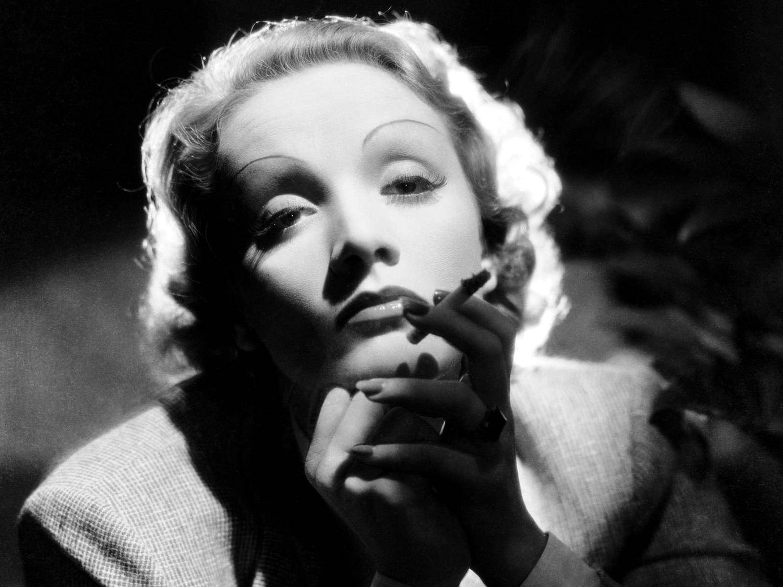 Marlene Dietrich, cigarette, curled hair, HD Desktop Wallpaper