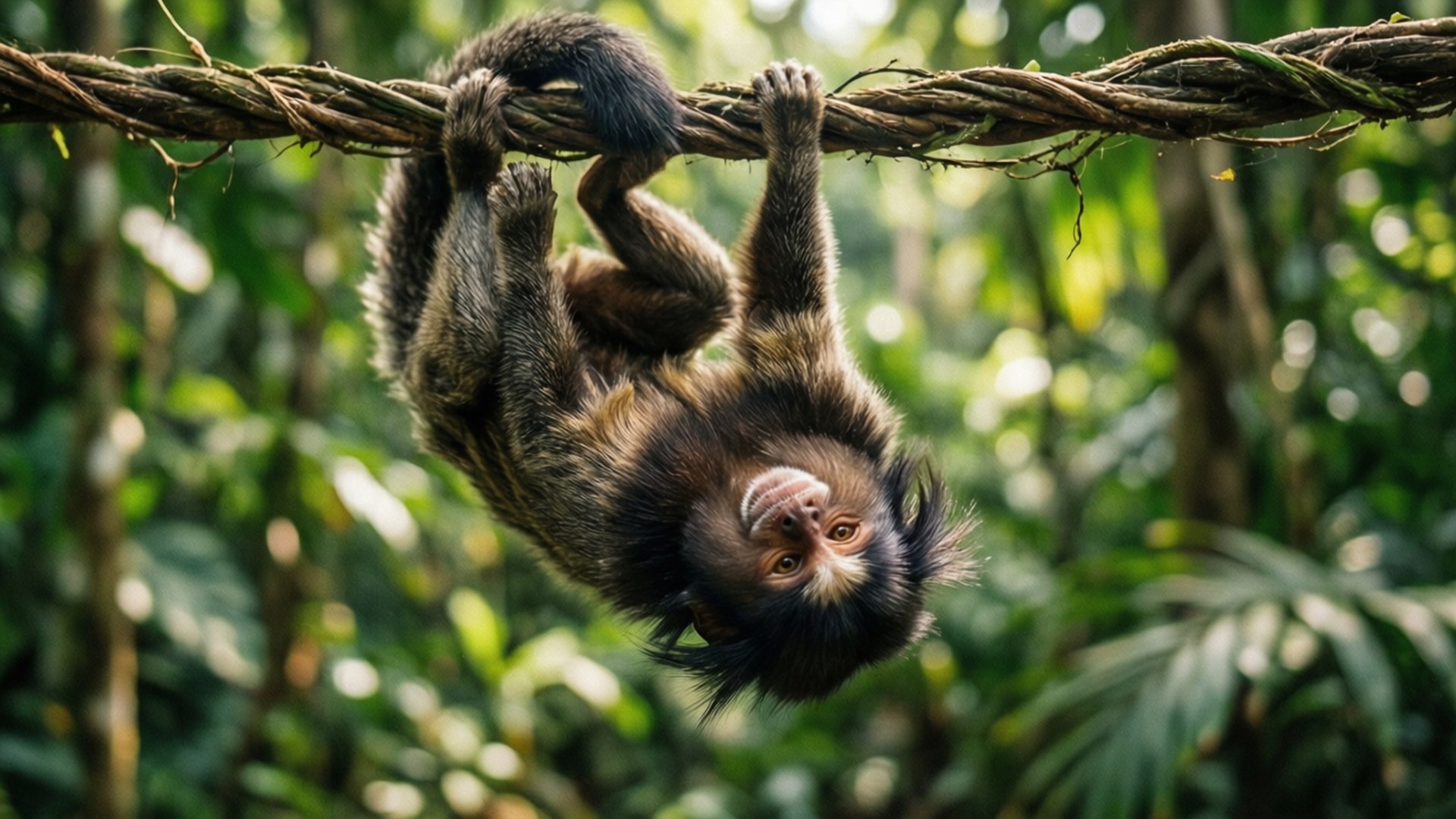 marmoset, vine, jungle, Full HD Desktop Wallpaper