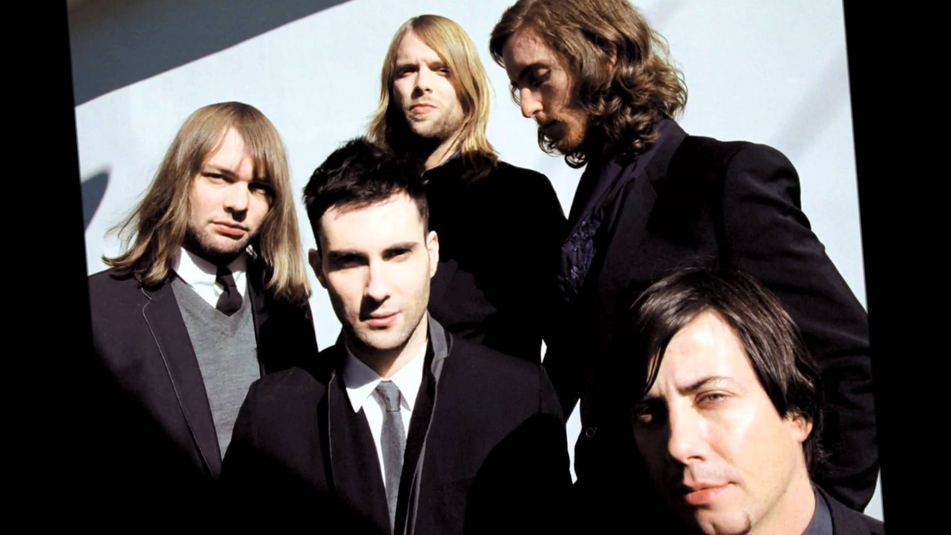 Maroon 5, dark suits, stark white and black background, Full HD Desktop Wallpaper