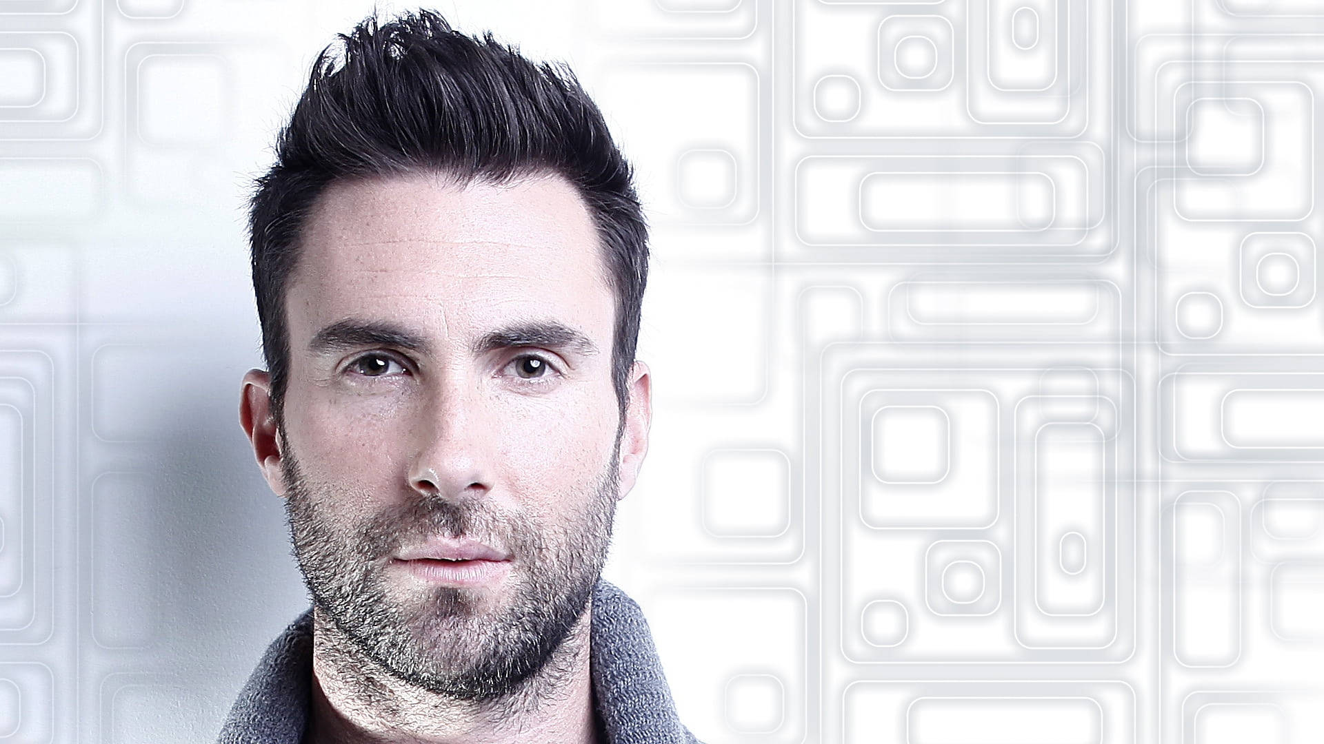 Maroon 5, geometric patterns, dark hair, Full HD Desktop Wallpaper