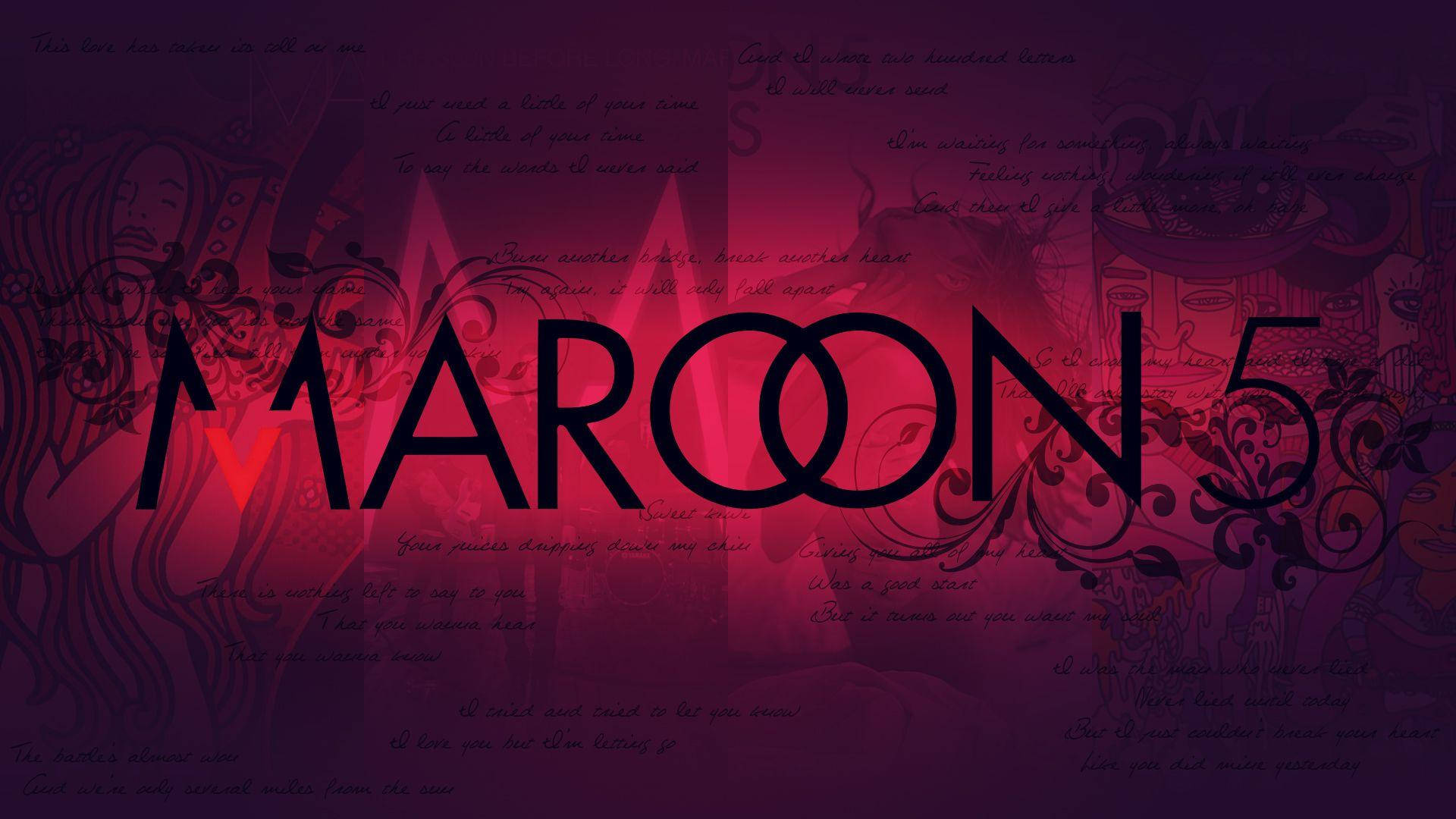 Maroon 5, red aesthetic, purple and red background, Full HD Desktop Wallpaper