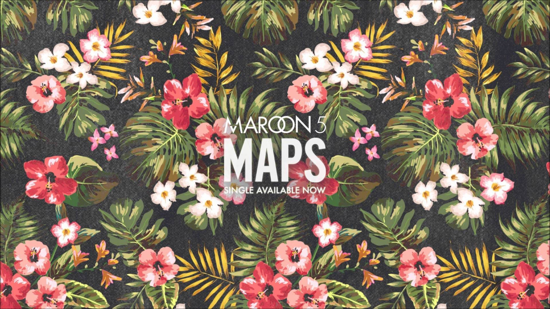 Maroon 5, Flowers Leaves Maps, tropical flowers, Full HD Desktop Wallpaper