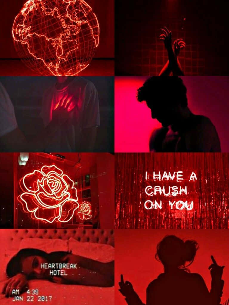 maroon aesthetic, glowing globe silhouette, person in silhouette dancing, SD Phone Wallpaper