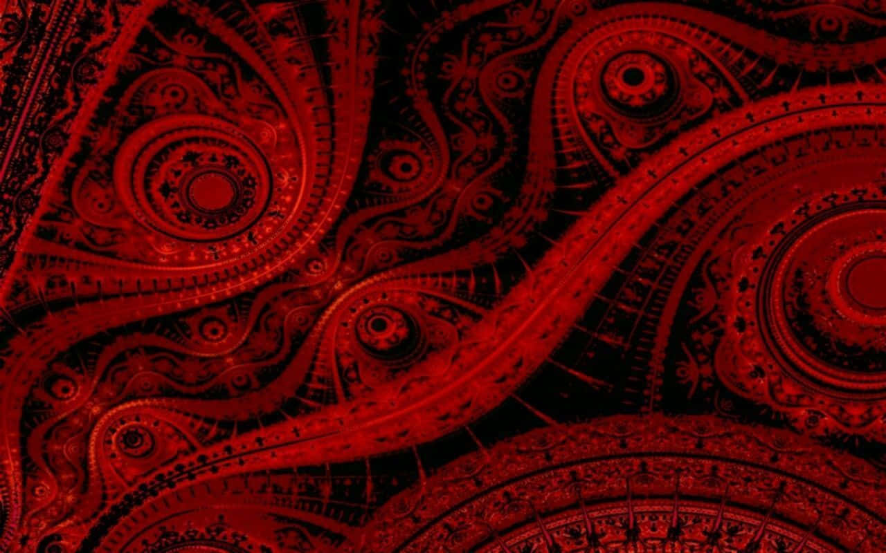 maroon aesthetic, red and black fractal pattern, swirling organic shapes, HD Desktop Wallpaper