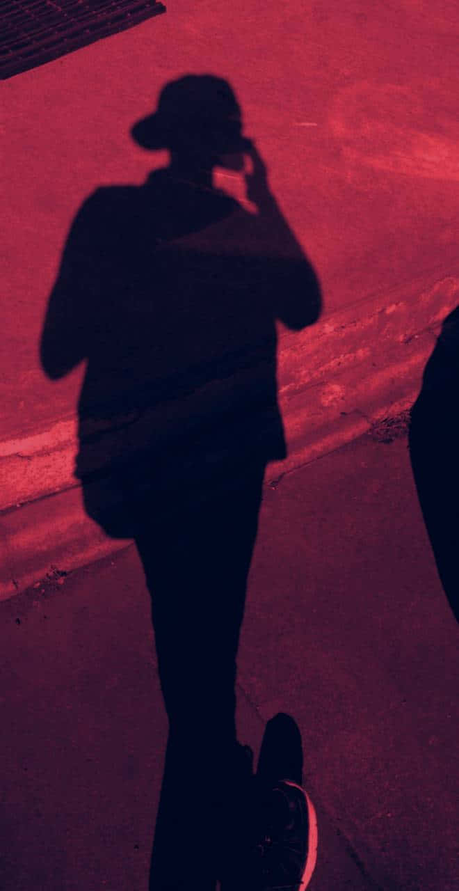 Maroon Aesthetics, red light, silhouette, HD Phone Wallpaper