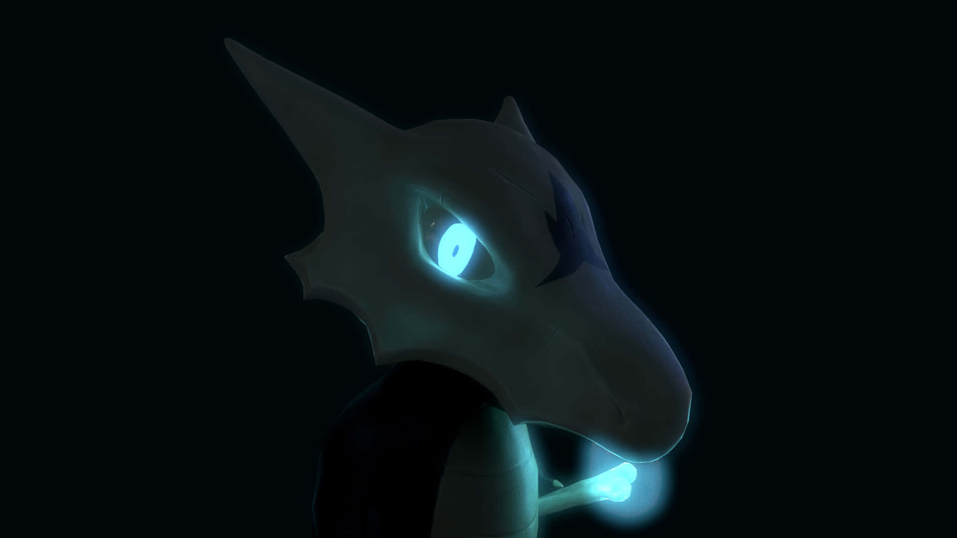 Marowak, glow in the dark, blue-eyed, Full HD Desktop Wallpaper