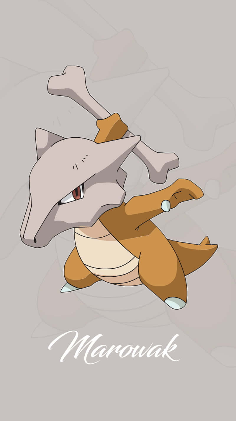 Marowak, bone club, muted gray background, HD Phone Wallpaper