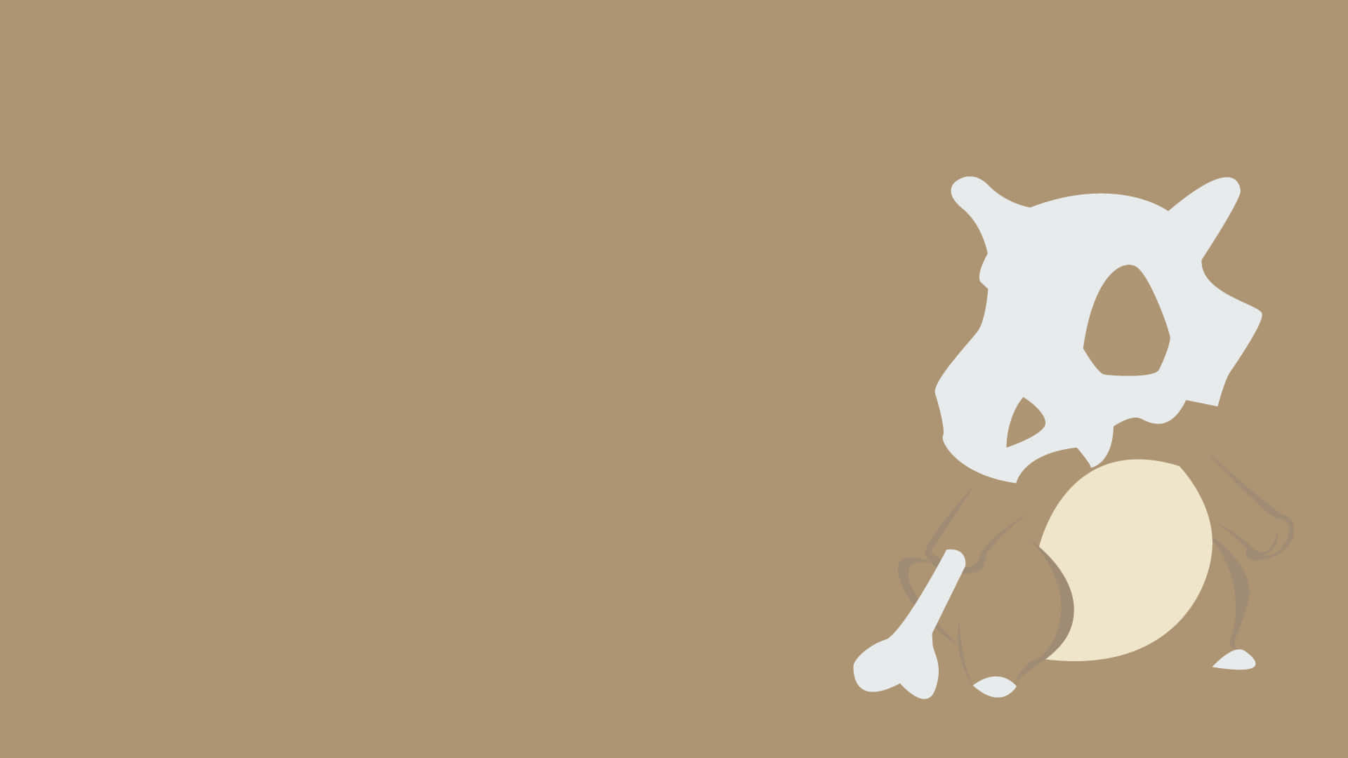 Marowak, silhouette, white, Full HD Desktop Wallpaper