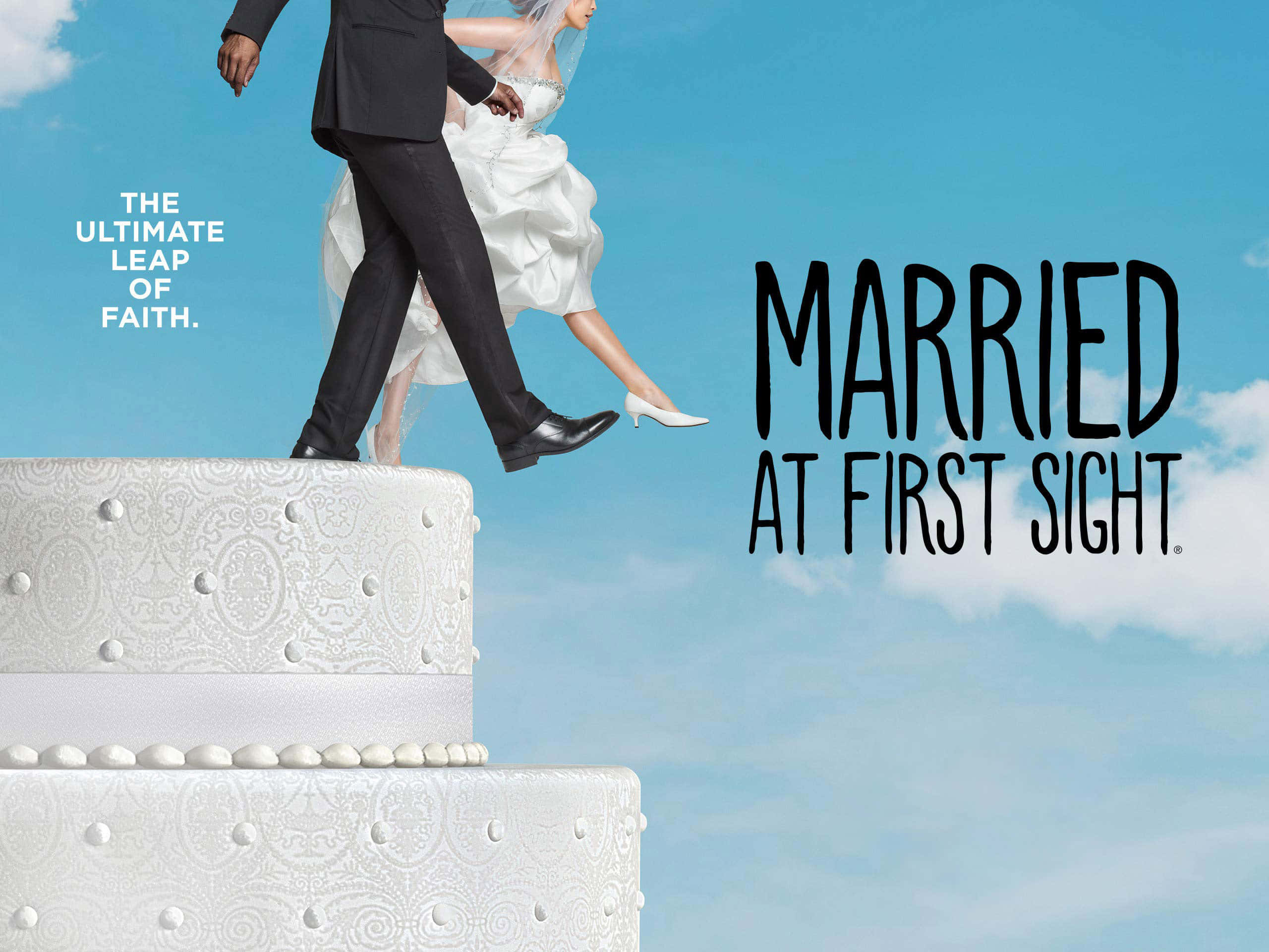 Married At First Sight Australia, white wedding cake, bright blue sky, 2K Desktop Wallpaper