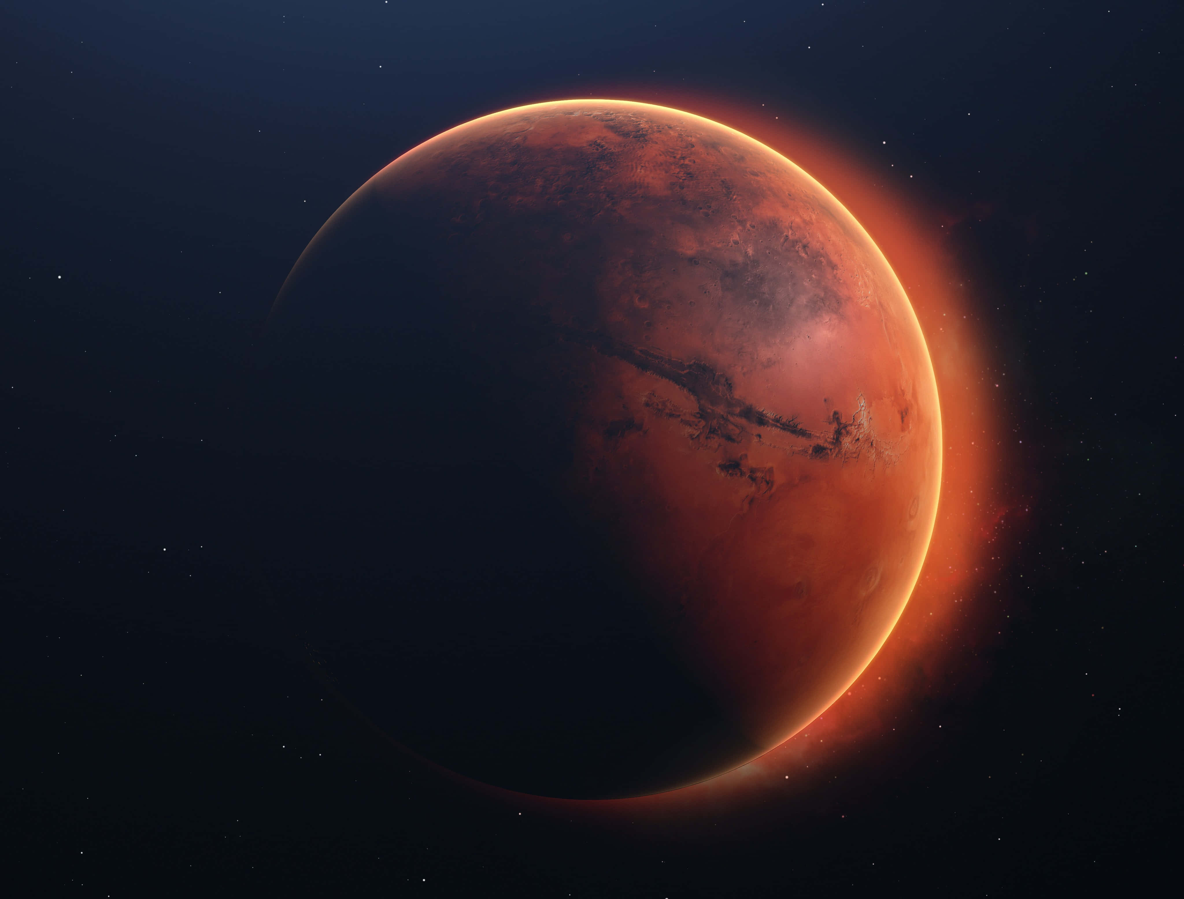 Mars 4K, Mars, orange rim, 4K Desktop Wallpaper